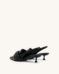 Carla Soft Padded Kitten Heel Pumps - Black