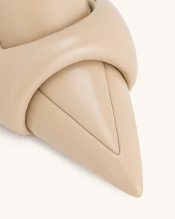 Carla Soft Padded Kitten Heel Pumps - Apricot