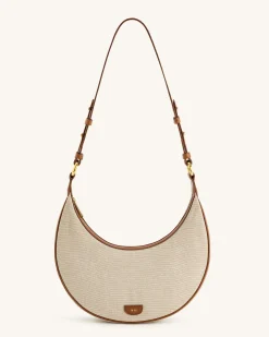 Carly Canvas Saddle Bag - Beige