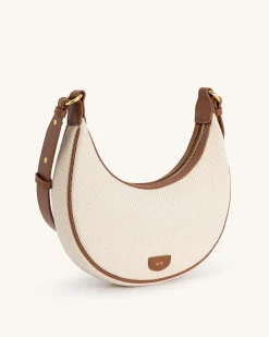Carly Medium Shoulder Bag - Brown Canvas