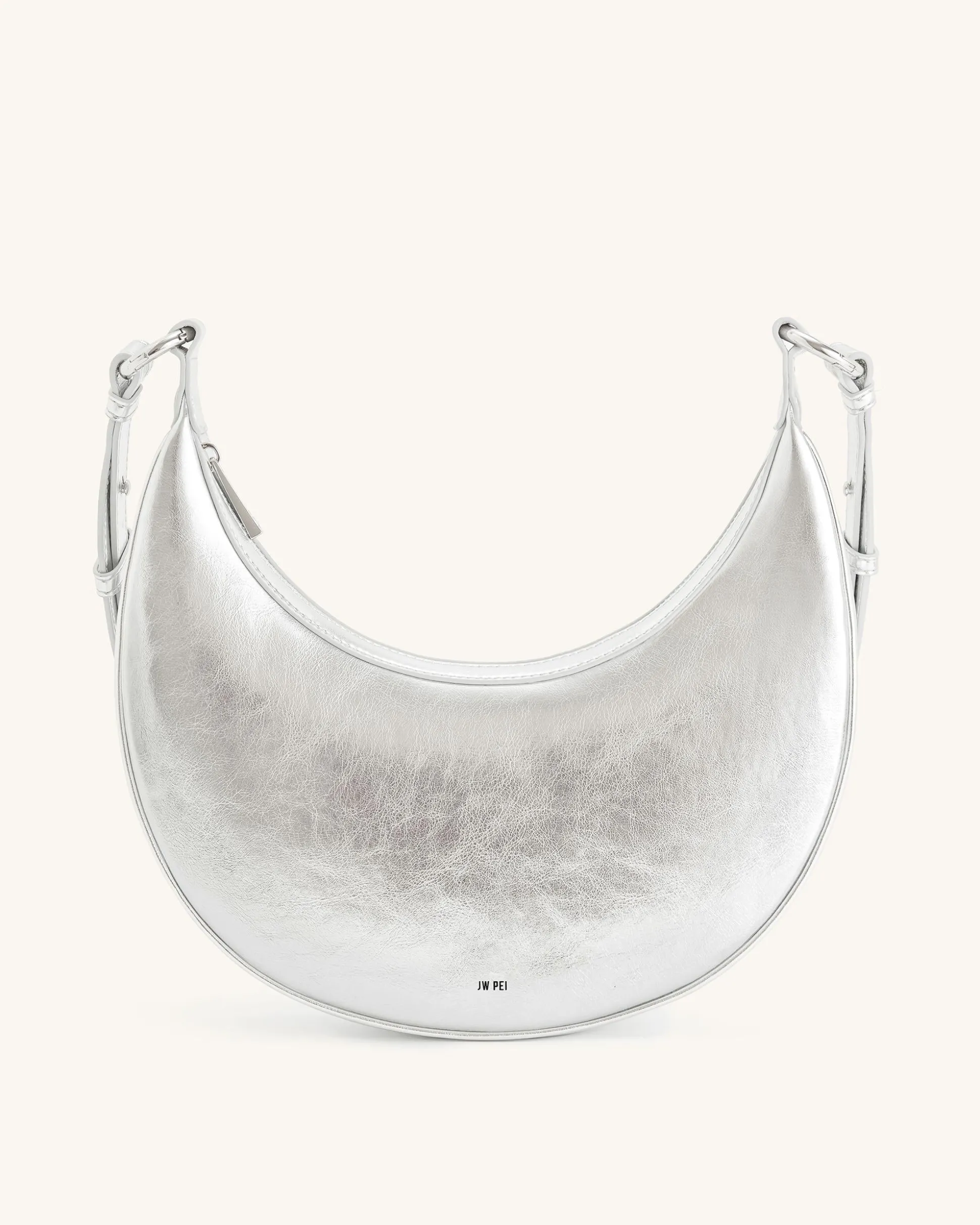 Carly Metallic Saddle Bag - Silver