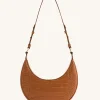Carly Saddle Bag - Acorn Brown Croc