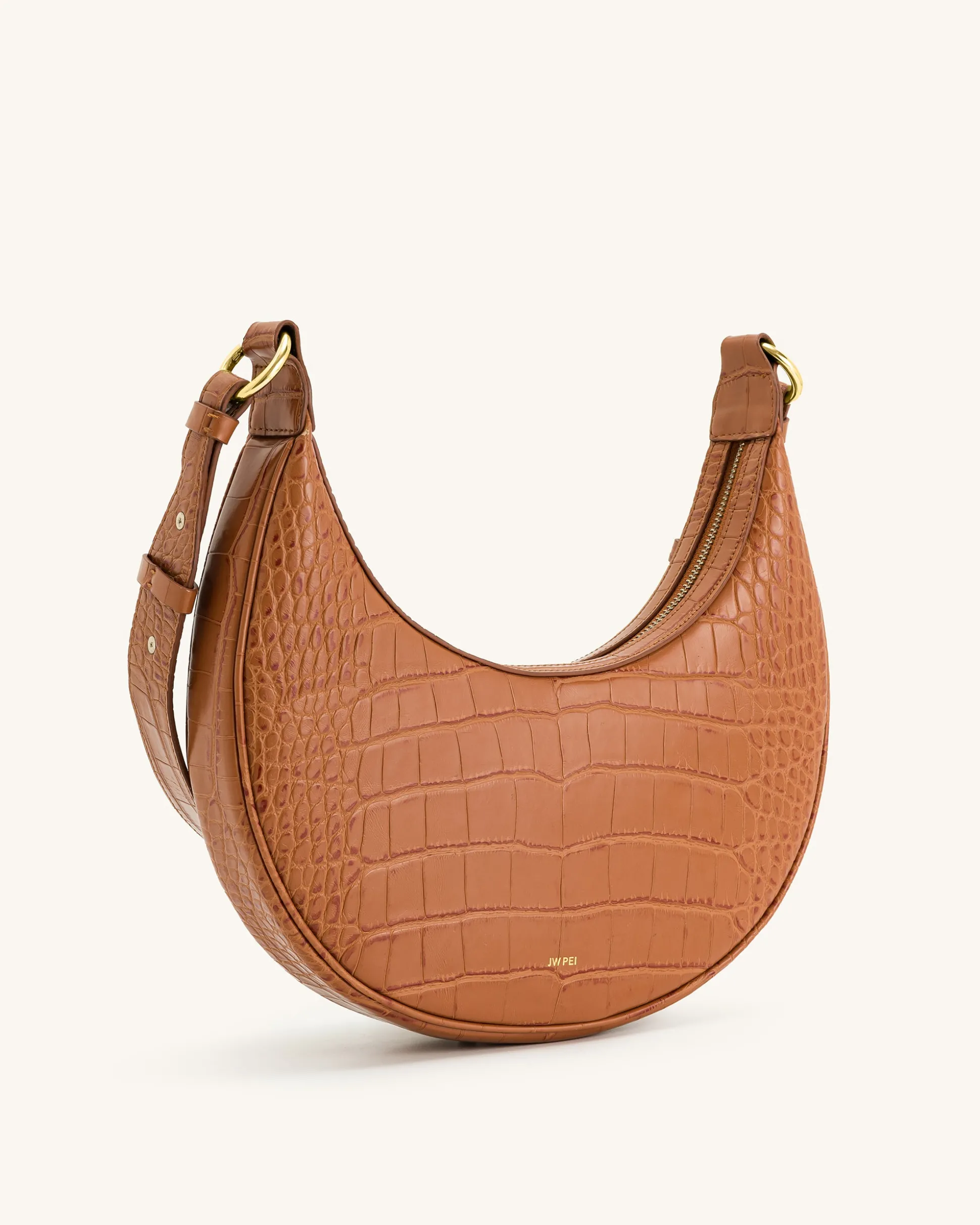 Carly Saddle Bag - Acorn Brown Croc