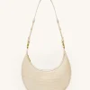 Carly Saddle Bag - Ivory Croc