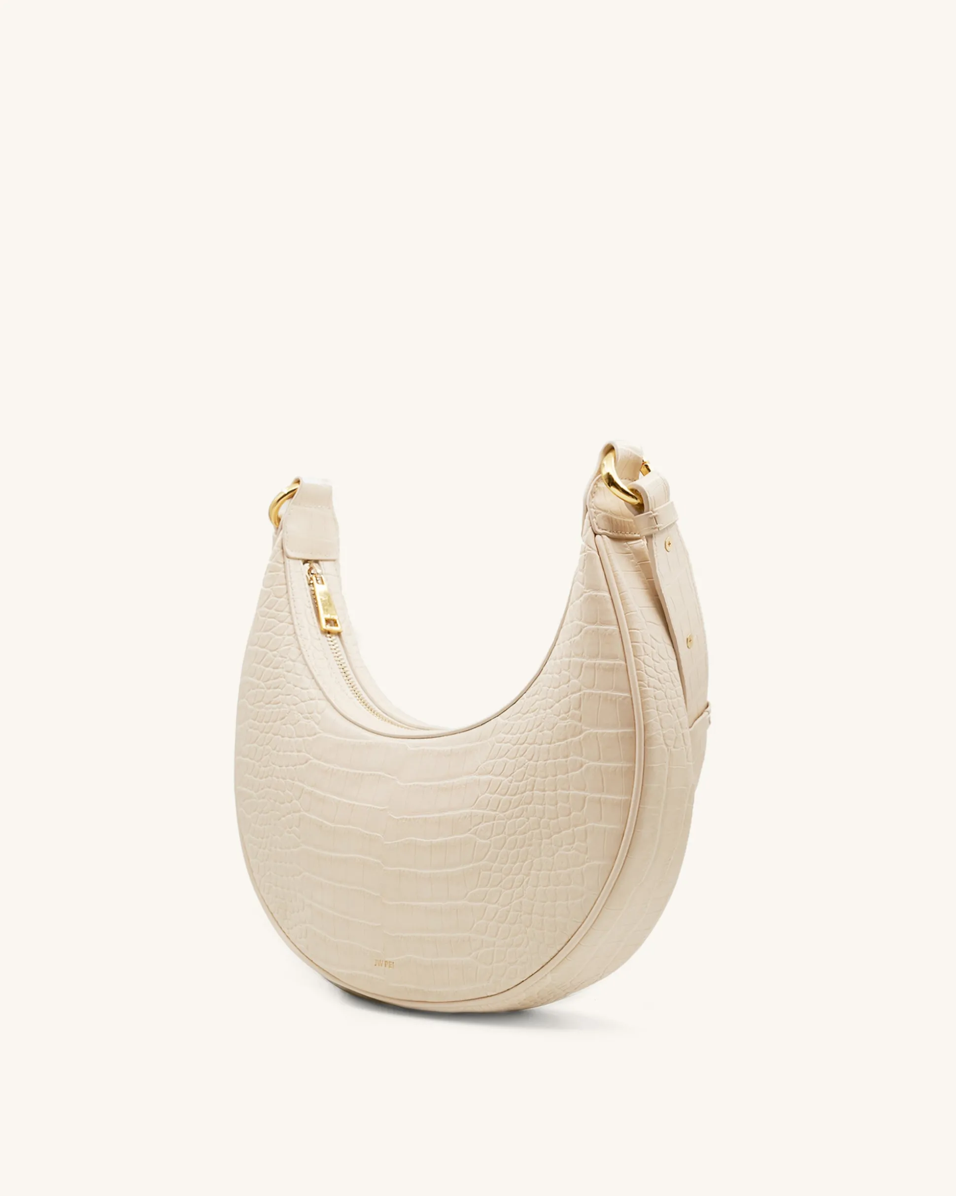 Carly Saddle Bag - Ivory Croc
