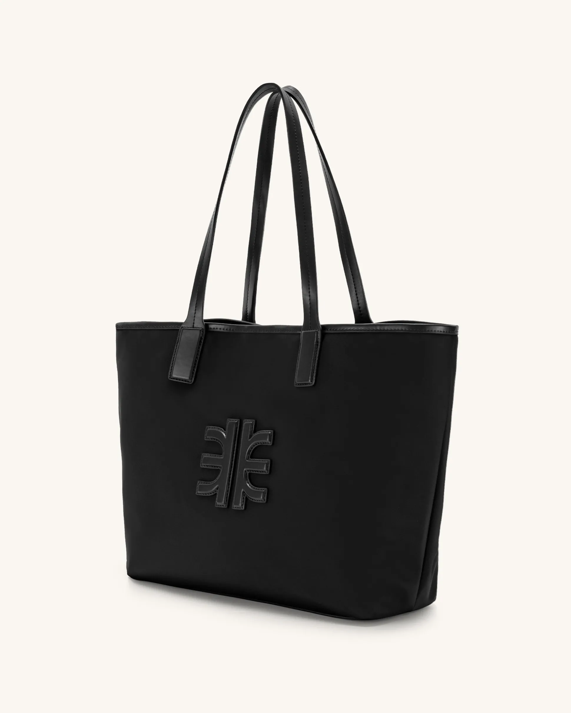 Cathy Nylon Tote Bag - Black