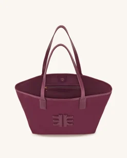 Cathy Nylon Tote Bag - Bordeaux red