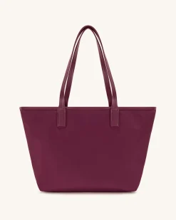 Cathy Nylon Tote Bag - Bordeaux red
