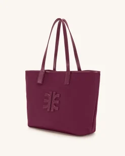 Cathy Nylon Tote Bag - Bordeaux red