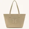 Cathy Nylon Tote Bag - Khaki