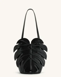 Cecelia Leaf Shape Shoulder Bag - Black
