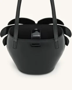Cecelia Leaf Shape Shoulder Bag - Black