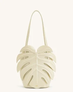 Cecelia Leaf Shape Shoulder Bag - White