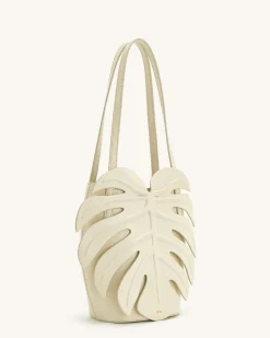 Cecelia Leaf Shape Shoulder Bag - White