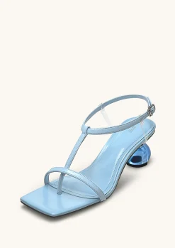 Charlotte Strappy Heels with Spherical Heel - Sky Blue
