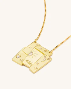 Cosmos Combination Necklace - 18ct Gold Plated & White Zircon