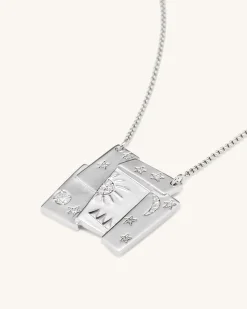 Cosmos Combination Necklace - 18ct White Gold Plated & White Zircon
