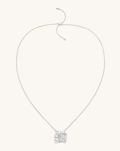 Cosmos Combination Necklace - 18ct White Gold Plated & White Zircon