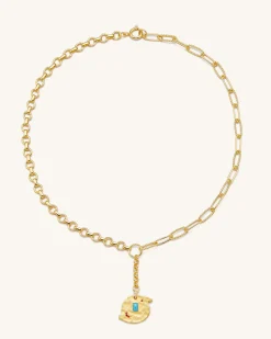 Cosmos Round Necklace - 18ct Gold Plated & Multicolor Zircon
