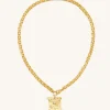 Cosmos Square Necklace - 18ct Gold Plated & White Zircon