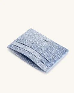 Denim Embossed Card Holder - Blue