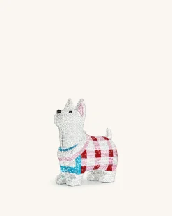 Eden Puppy Shape Faux Crystal Clutch - White