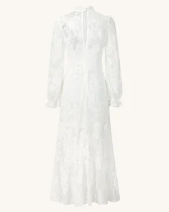Elegant Lace Midi Dress - White