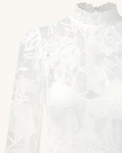 Elegant Lace Midi Dress - White