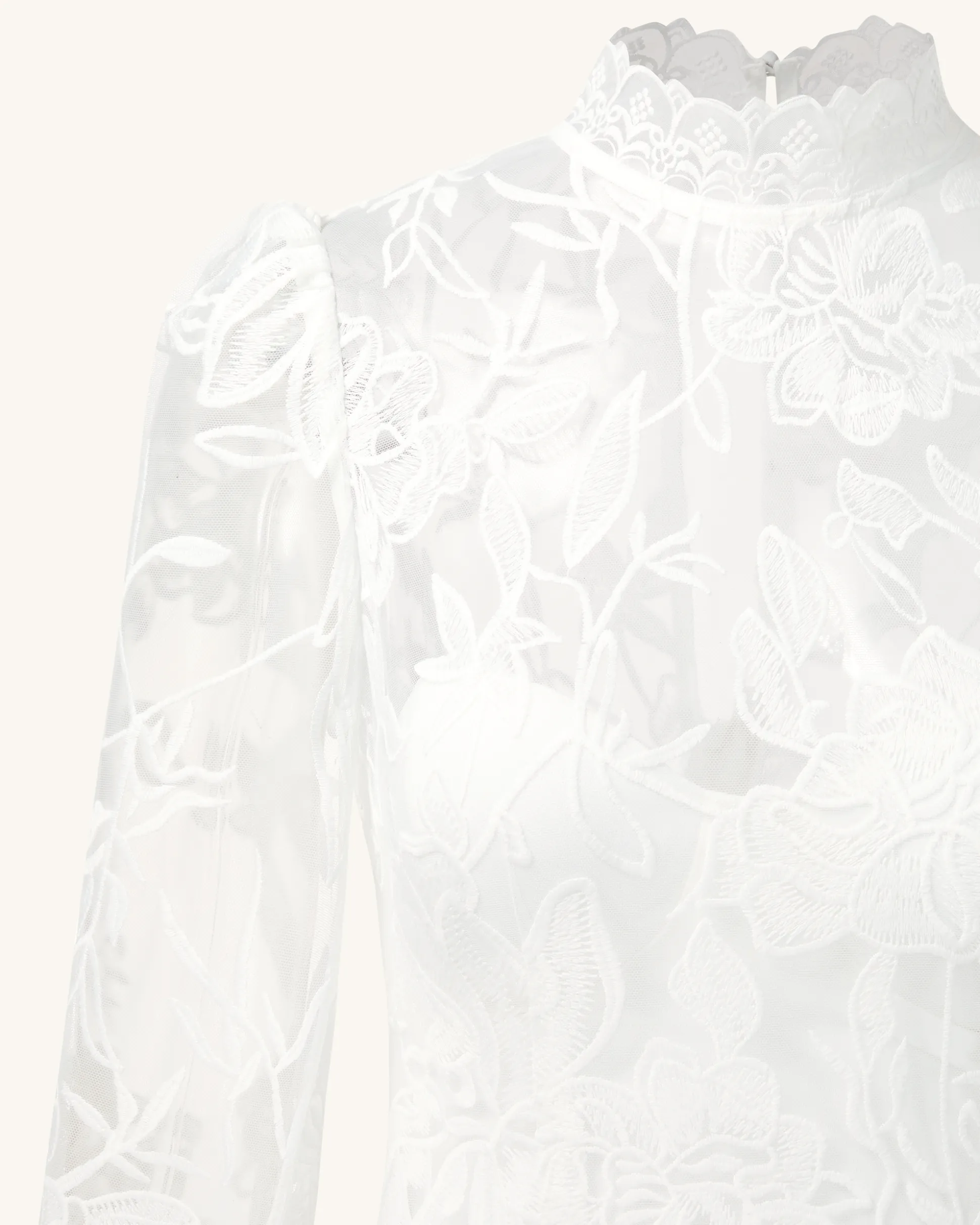 Elegant Lace Midi Dress - White