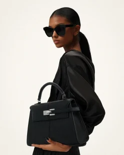 Elise Large Top Handle Bag - Black