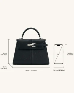 Elise Large Top Handle Bag - Black