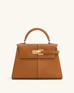 Elise Large Top Handle Bag - Brown