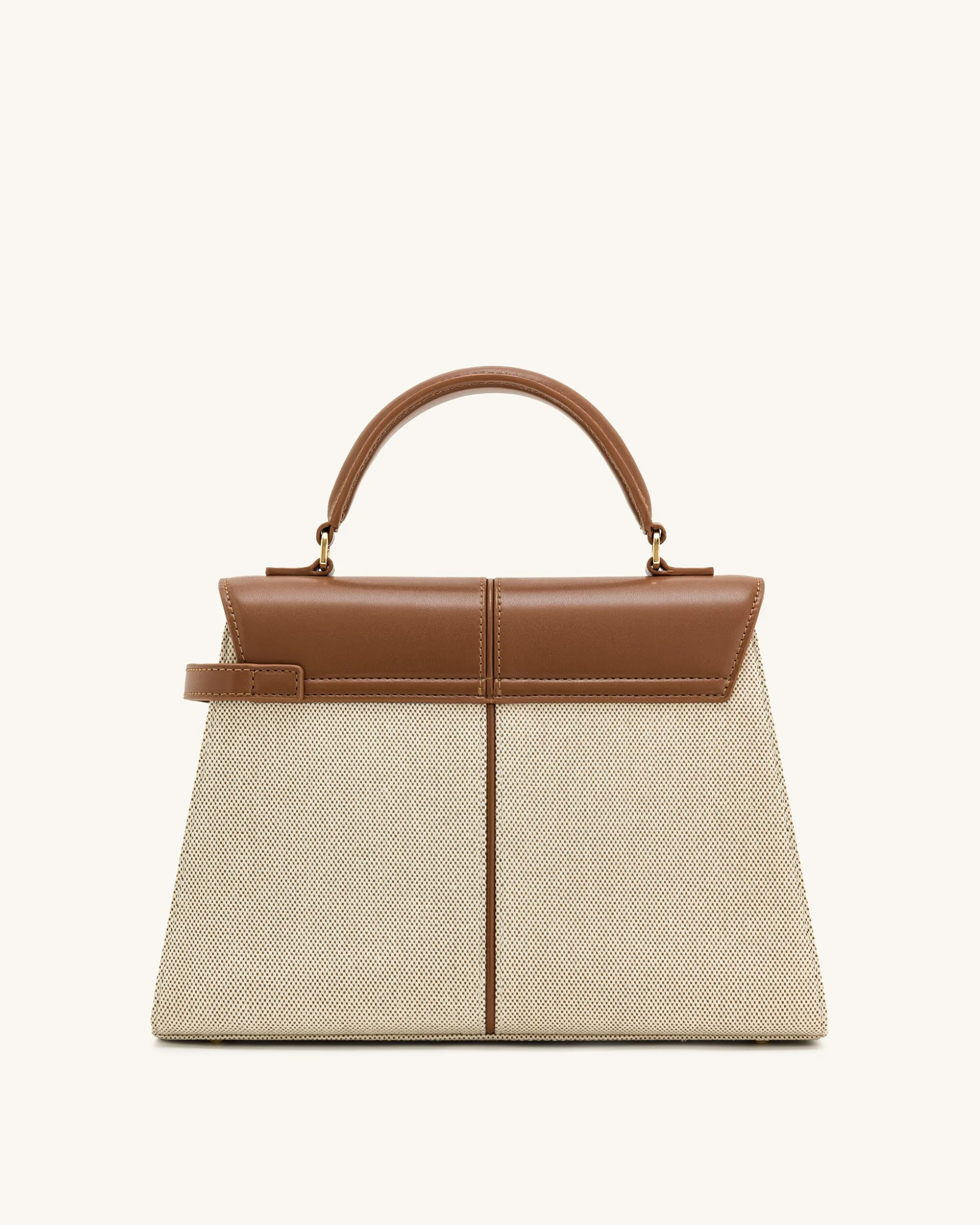 Elise Large Top Handle Bag - Brown Canvas