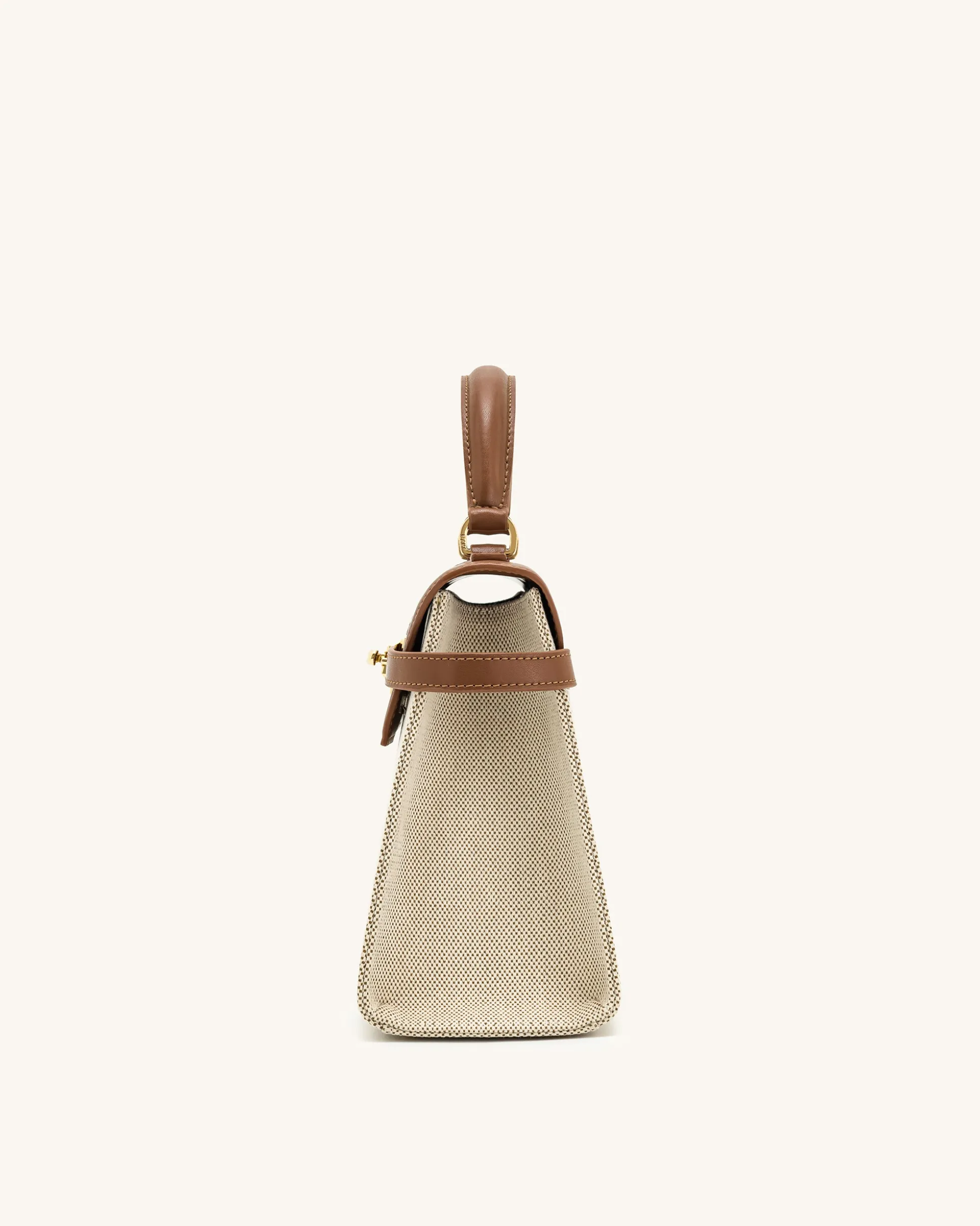 Elise Large Top Handle Bag - Brown Canvas