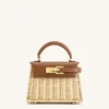Elise Natural Rattan Weaving Handbag - Brown Rattan