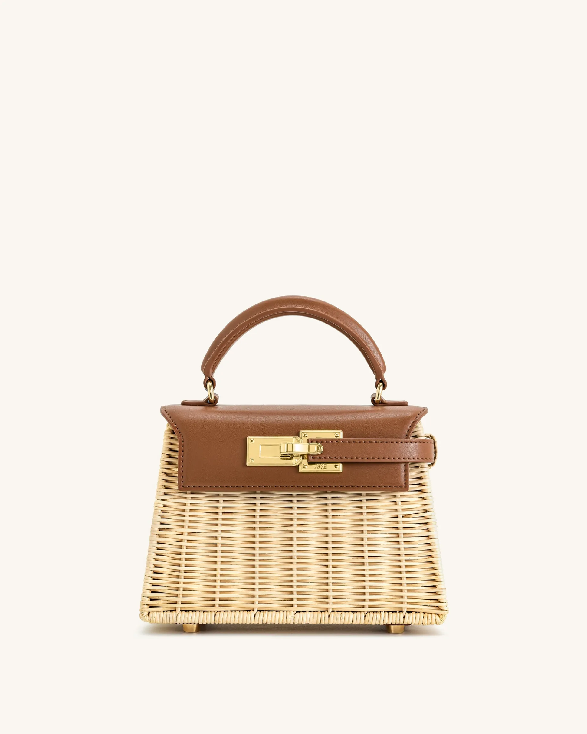 Elise Natural Rattan Weaving Handbag - Brown Rattan
