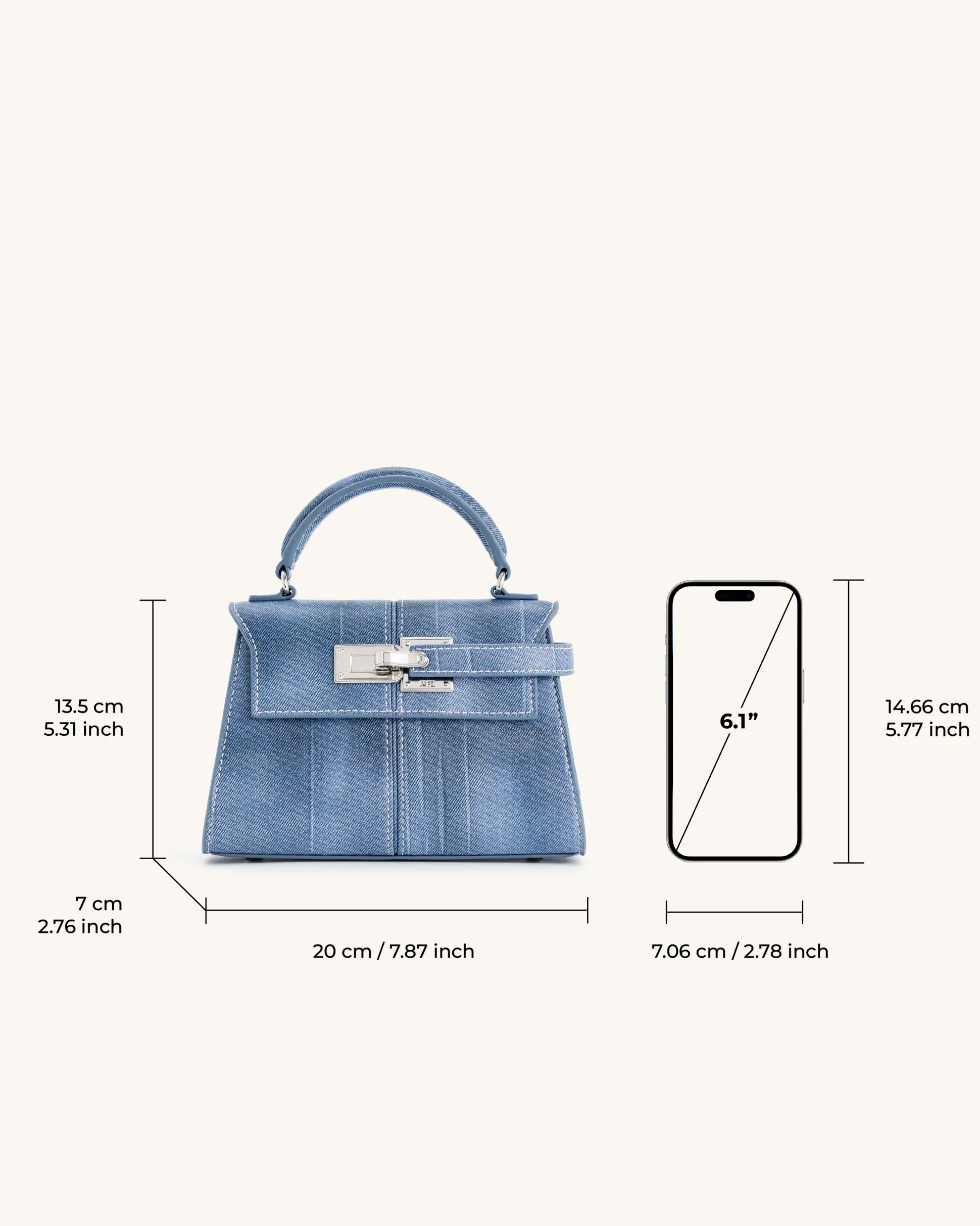 Elise Top Handle Bag - Blue