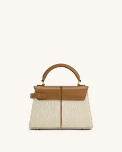 Elise Top Handle Bag - Brown Canvas