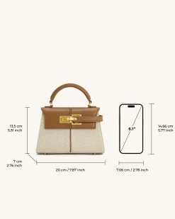 Elise Top Handle Bag - Brown Canvas