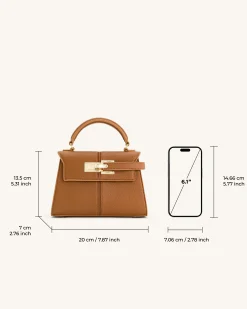 Elise Top Handle Bag - Brown