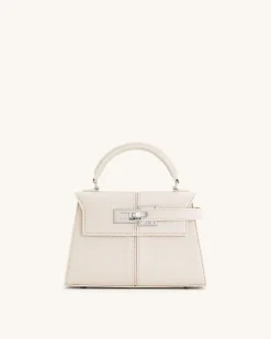 Elise Top Handle Bag - White