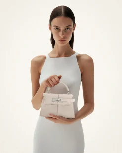 Elise Top Handle Bag - White