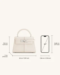 Elise Top Handle Bag - White
