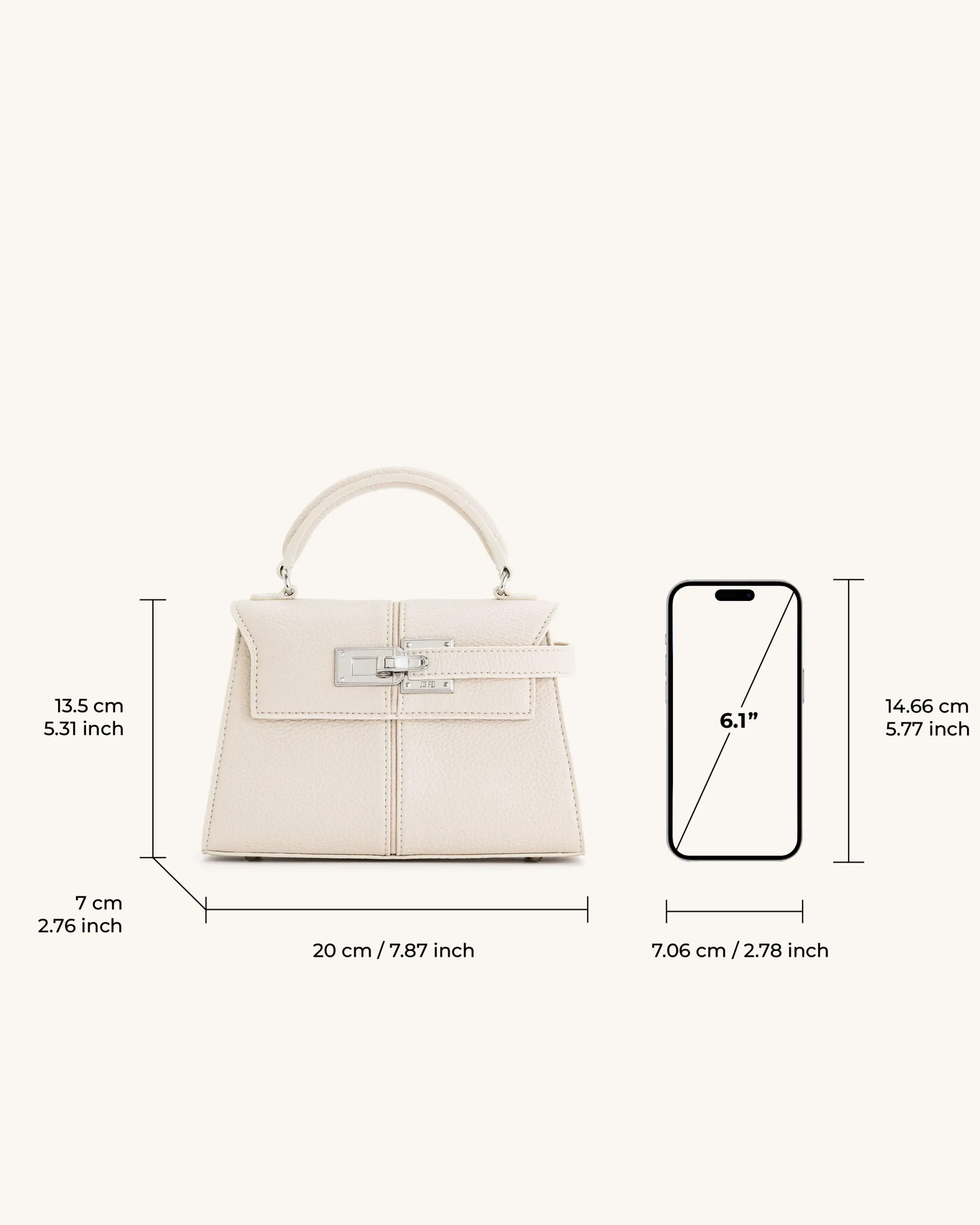 Elise Top Handle Bag - White