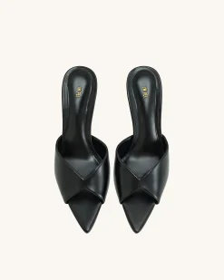Ellie Sphere Heel Mules - Black