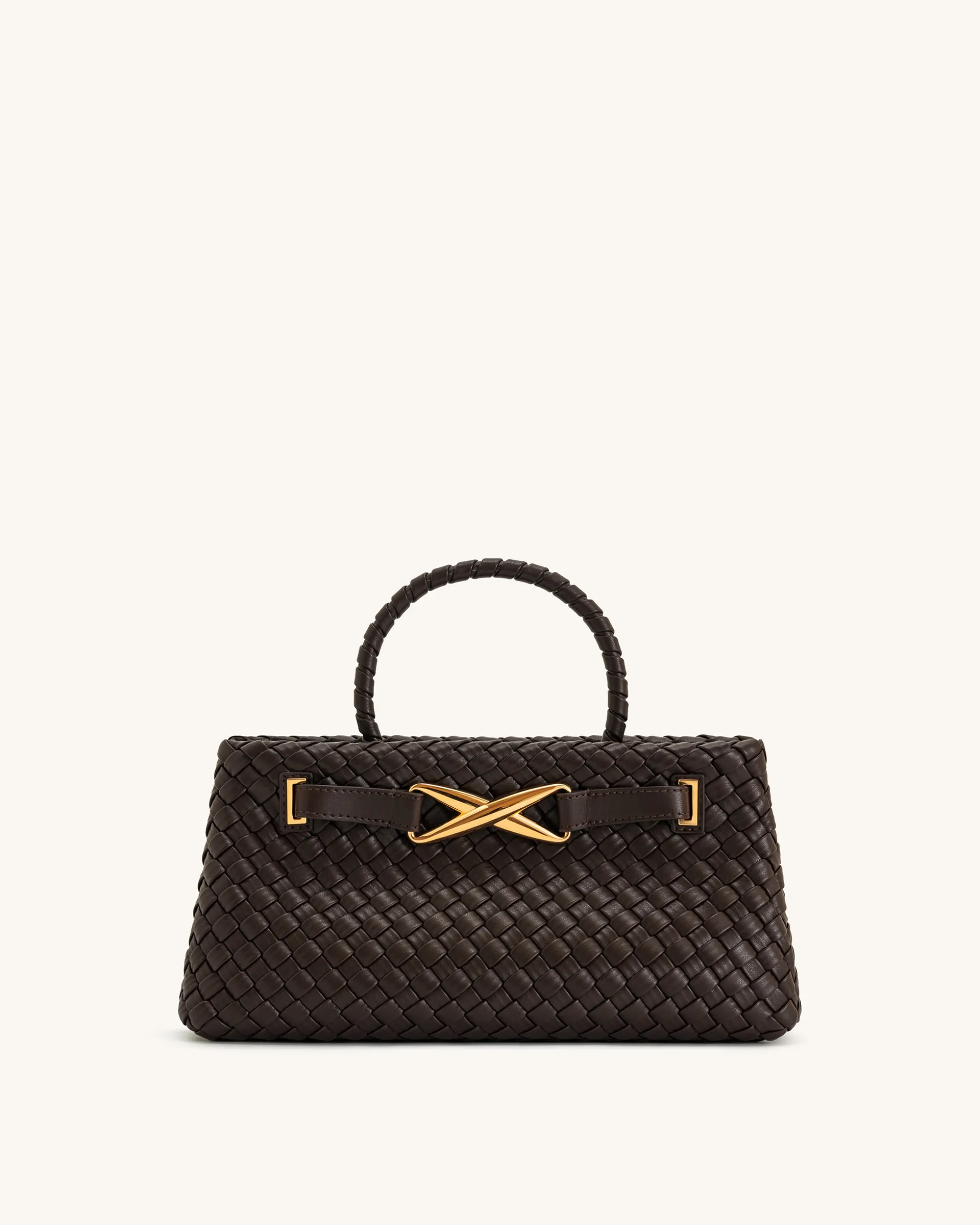 Elora Woven Tote Bag - Dark Brown