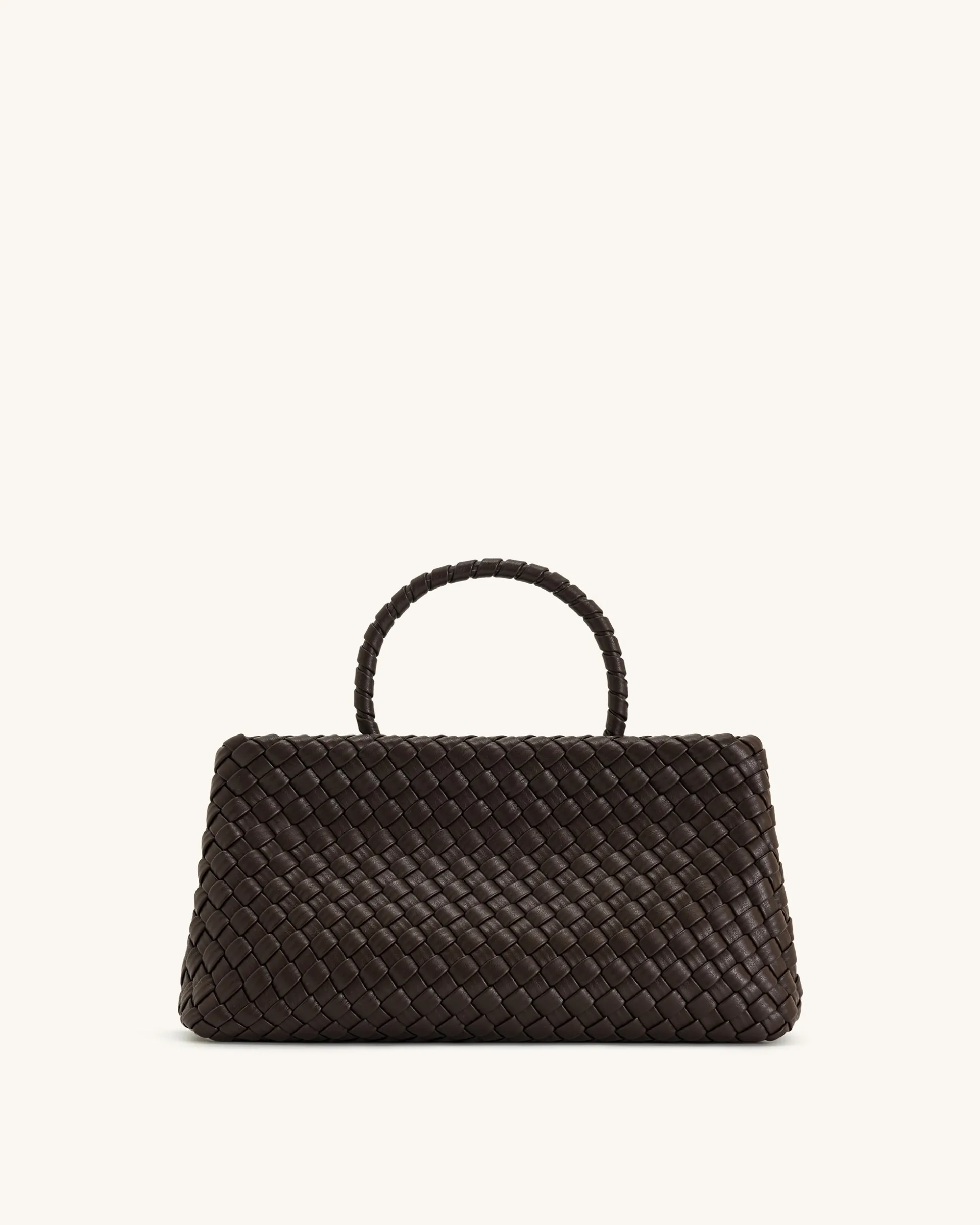 Elora Woven Tote Bag - Dark Brown