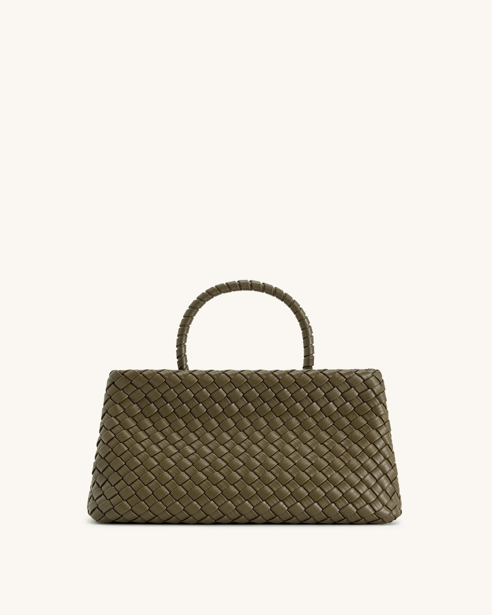 Elora Woven Tote Bag - Dark Olive