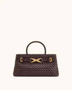 Elora Woven Tote Bag - Deep Burgundy