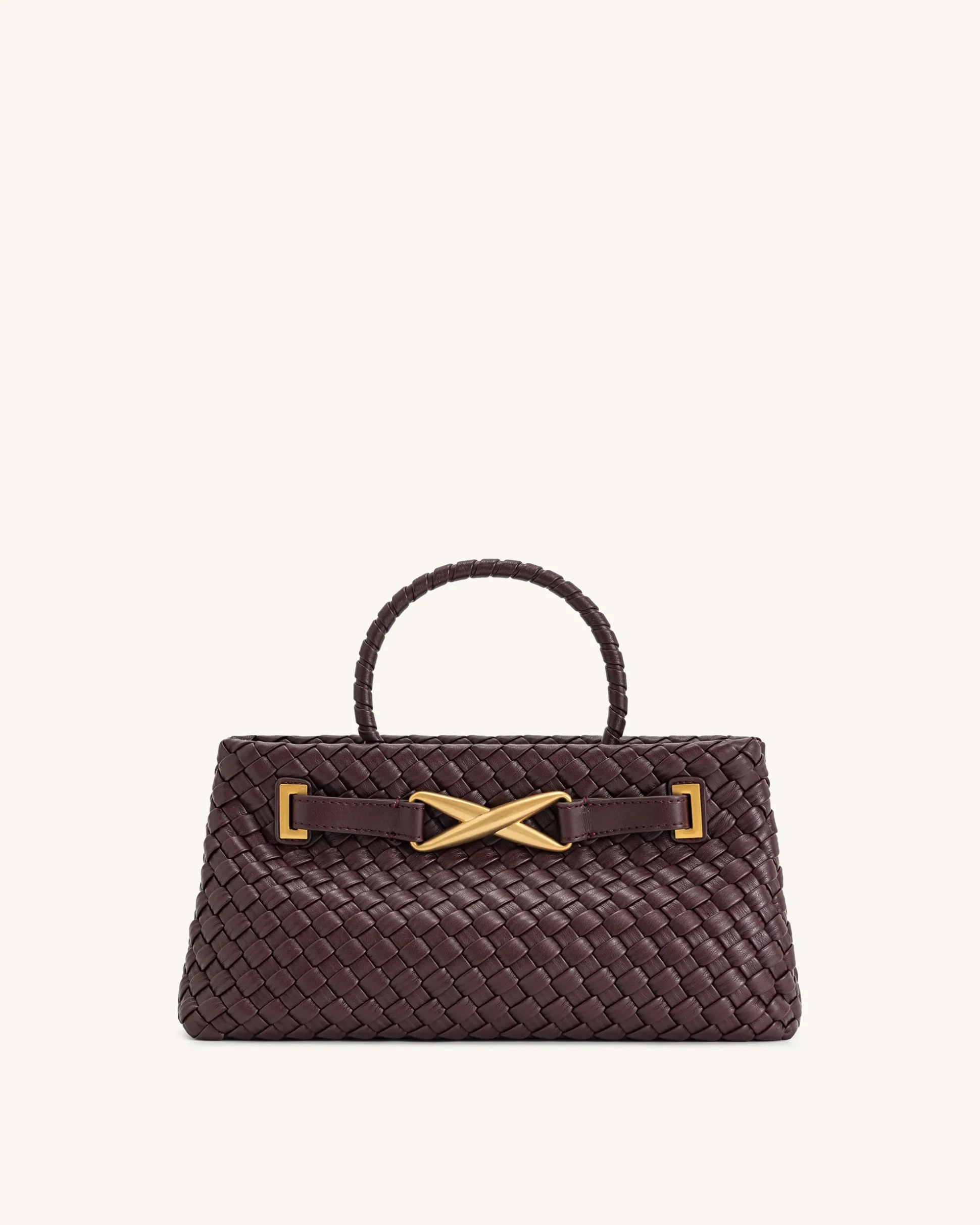 Elora Woven Tote Bag - Deep Burgundy